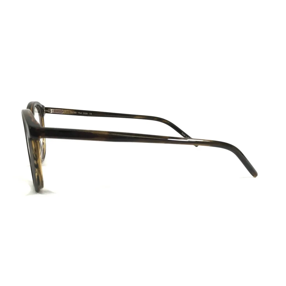 Tom Davies Eyeglasses Frames TD745 Col. 2220 Brown Tortoise Matte Gray 48-20-140